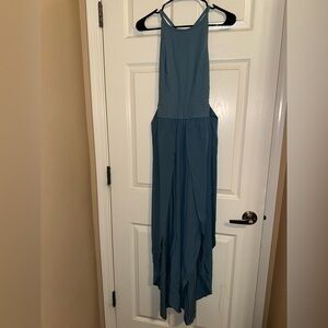 HALARA Teal Open Leg Flowy Romper